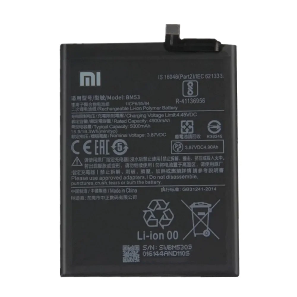 2024 lat Xiao mi oryginalna Bateria BM53 do baterii Xiaomi 10T / 10T Pro 10TPro Mi 10T Mi10T 5000mAh Bateria w magazynie