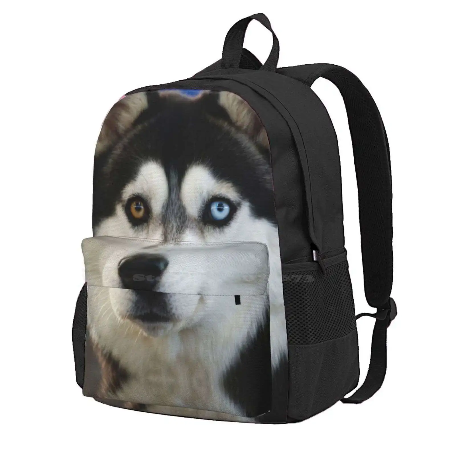 Siberian Husky Hot Sale Schoolbag Backpack Fashion Bags Eyes Fur Ozczecho Siberian Husky White Dog Portrait