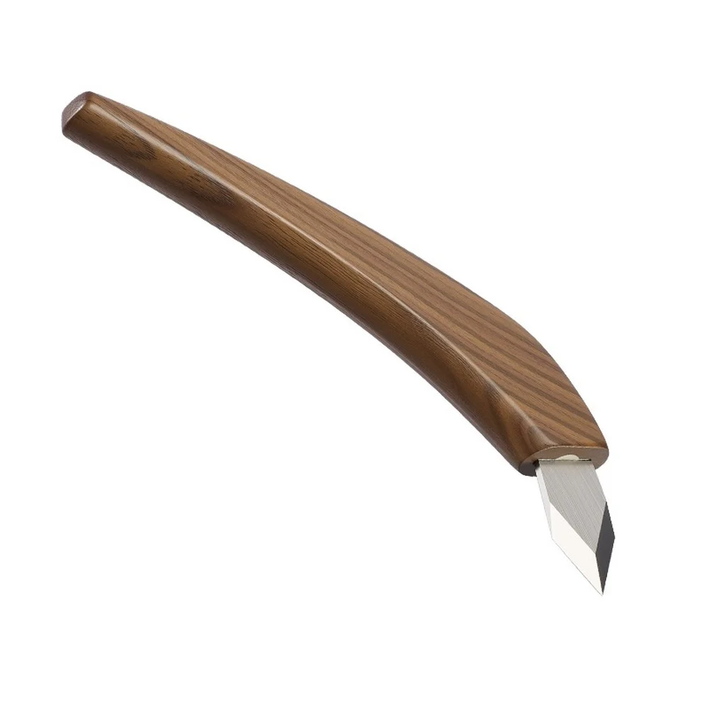 

165mm Curved Handle Carving Tool Dual Edge Walnut Wood Ergonomic Knife- Woodworking Craft Model Making Hardware Tools