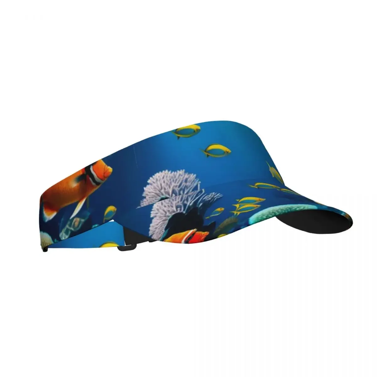 Sea Underwater Fishes Breathable Air Sun Hats Men Women Visor UV Protection Top Empty Solid Sports Tennis  Sunscreen Cap