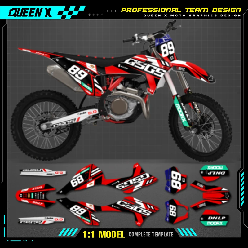 Queen X MOTOR Custom Team Graphics Backgrounds Decals For 3M Stickers Kit For GASGAS GAS GAS 2021 2022 2023 EC MC 008