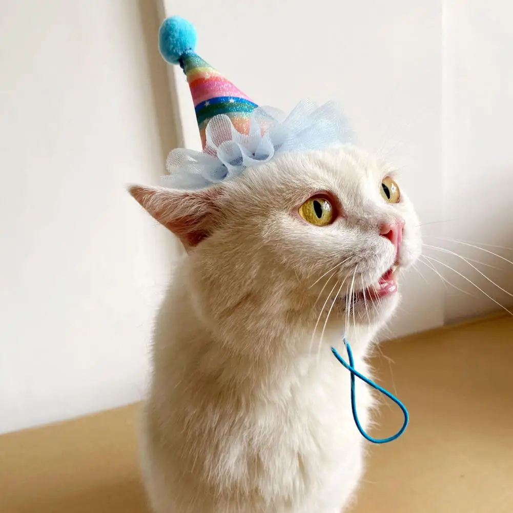 Pet Hat Pet Birthday Hat Set for Cats Dogs Soft Comfortable Adjustable Party Hats for Festivals Celebrations Pet Costume for Fun