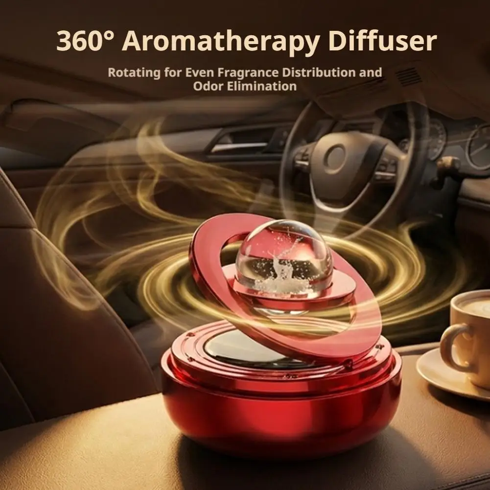 Solarbetriebener Auto-Lufterfrischer mit rotierendem Aromatherapie-Duft und Solar-Ornamenten – Detail 9