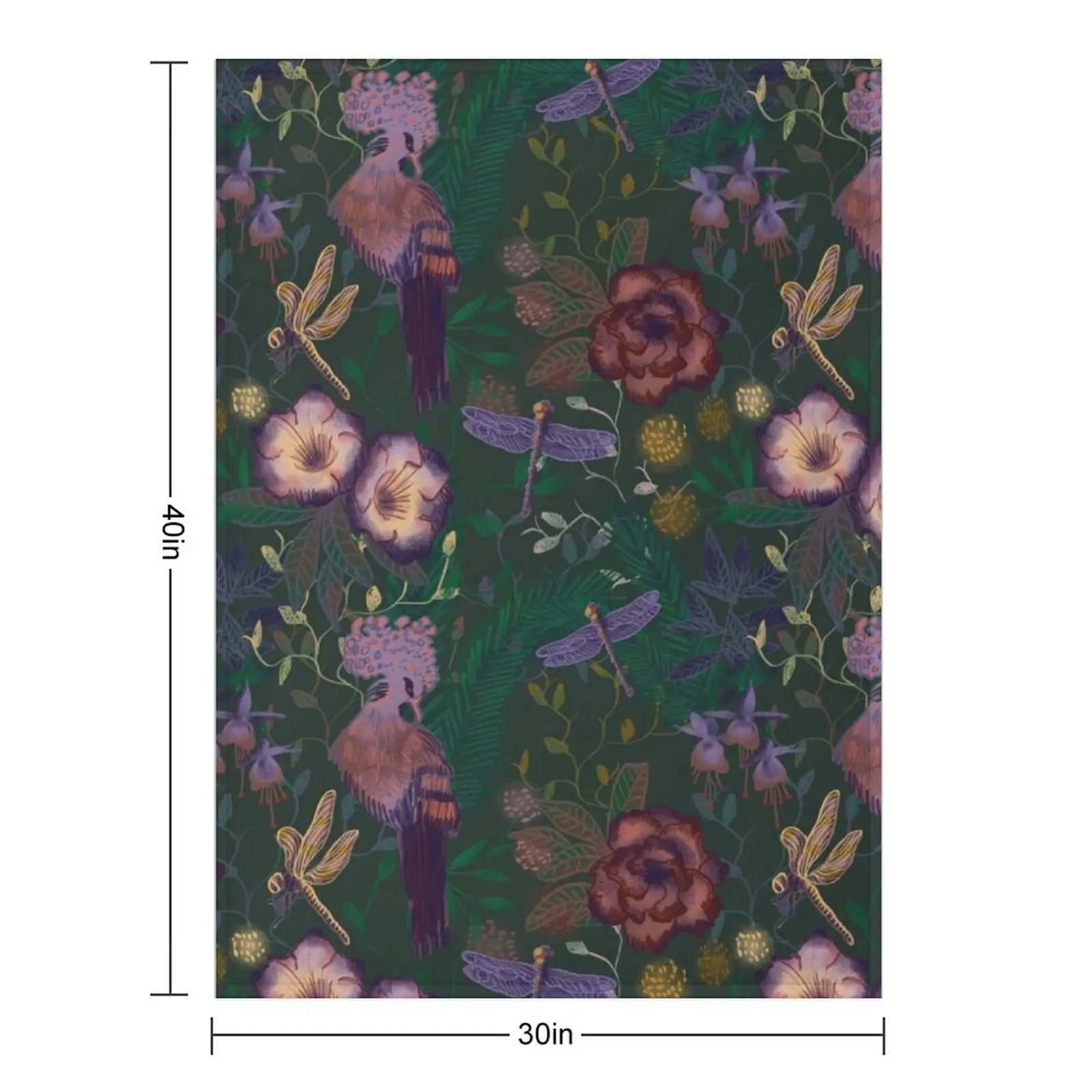Secret Garden Green Throw Blanket Soft Hairy Plush Nap Blankets