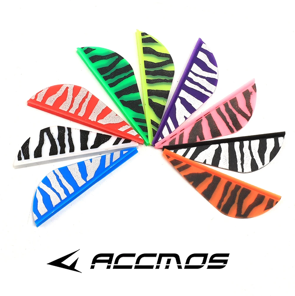 

20pcs Arrow Vanes 2 Inches TPU Plastic Tiger Stripe Arrow Feathers DIY Fletching Archery Accessories