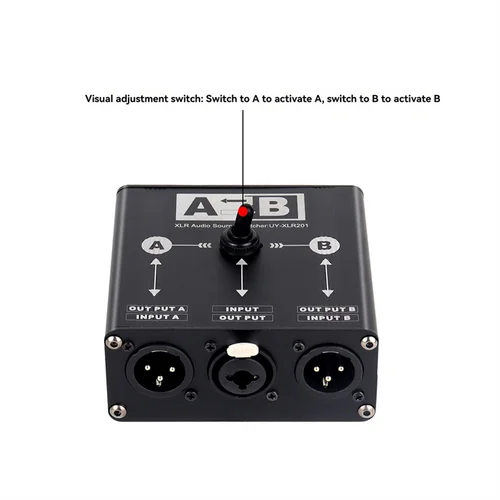Conmutador de fuente de Audio equilibrado ABJF-XLR 2 en 1 salida o 1 en 2 salidas Selector Manual 2 macho 1 hembra para micrófono mezclador de tarjeta de sonido