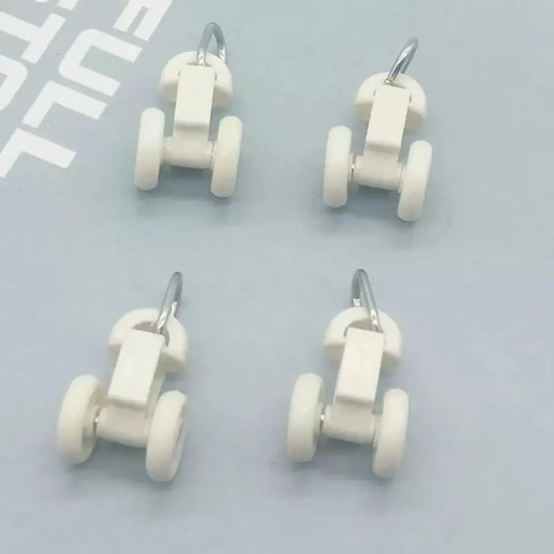 C 50Pcs Electric Curtain Rails Runners Hooks Thickened Curtain Track Curtain Rail Hook General Pulley Smart Curtain Accessories