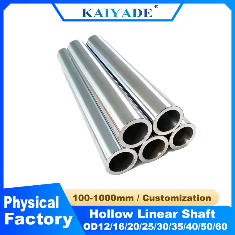 2PCS Harden Chromed Hollow Rod OD10mm-60mm 100mm 1000mm Linear Shaft Cylinder Optical Rod Customized for Precision Applications