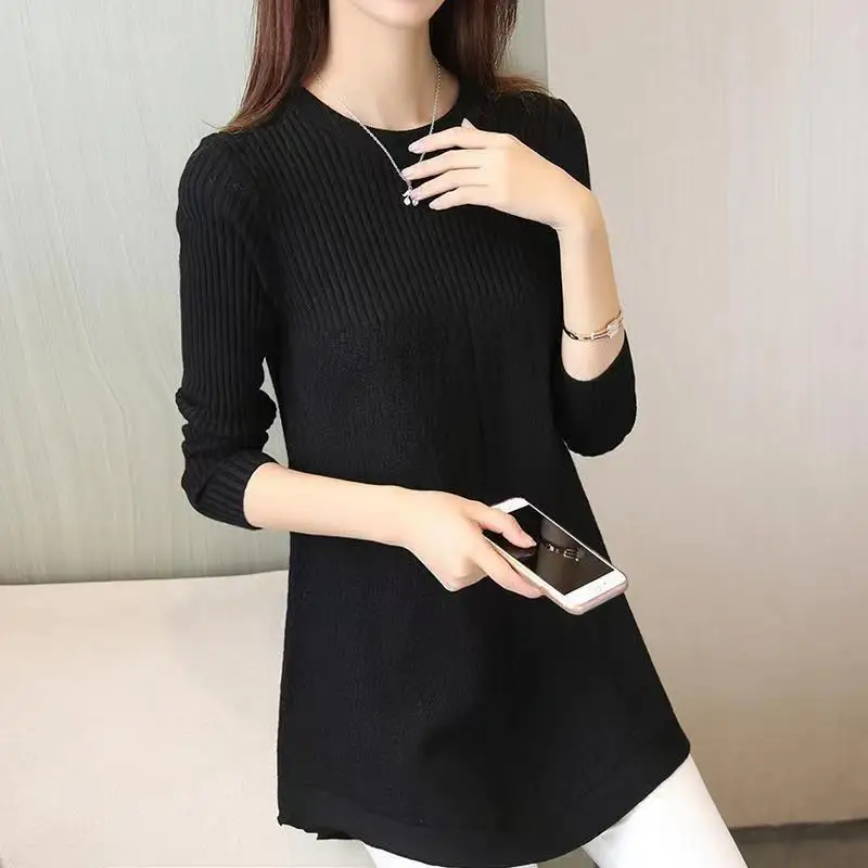 Pulls Femmes New Knitwear Women Top Spring Autumn Women's Clothing Pullover Shirt O-neck Winter Ladies Basic Sweater Blouse