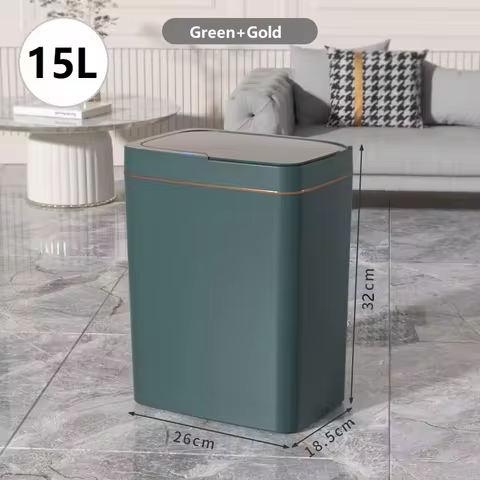 새로운 스마트 홈 주방 쓰레기통 15L 욕실 비터치 스마트 쓰레기통 화장실 스마트 쓰레기통 폐기물 쓰레기통 스마트 쓰레기통