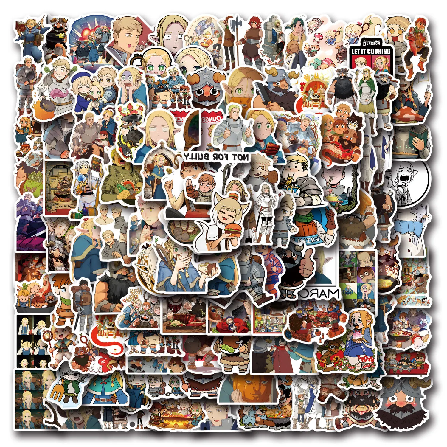 

10/30/55/110PCS Anime Delicious In Dungeon Sticker Graffiti Decorative Luggage Laptop Phone Case Scrapbook Waterproof Decal Toy