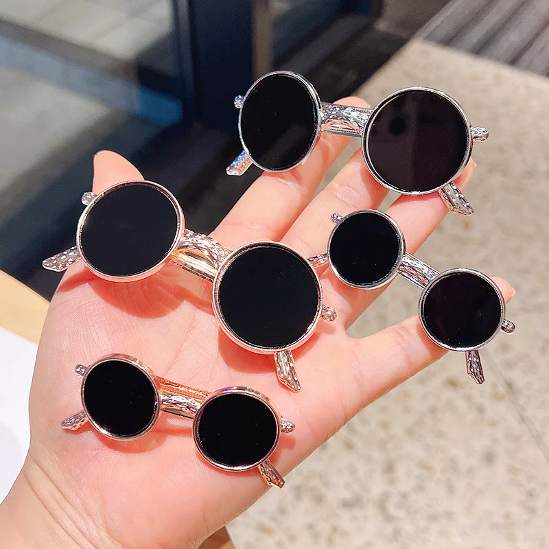 

Korean Black Metal Sunglasses Hairpin Spring Clamp Hair Clips Fashion Headpiece Headwear Hair Accessories for Women