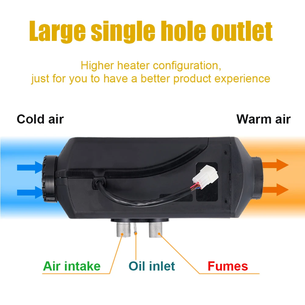 LCD 스위치 소음기가 있는 디젤 에어 히터, 자동차 트럭 보트 RV 주차 디젤 히터, 5-8KW, 12V 및 24V