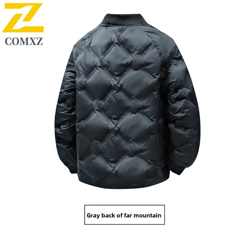 COMXZ 2025 Autumn Winter Baseball Collar Cotton Jacket Unisex Thick Warm Casual Fashion Coat Outdoor lightweight windbreaker