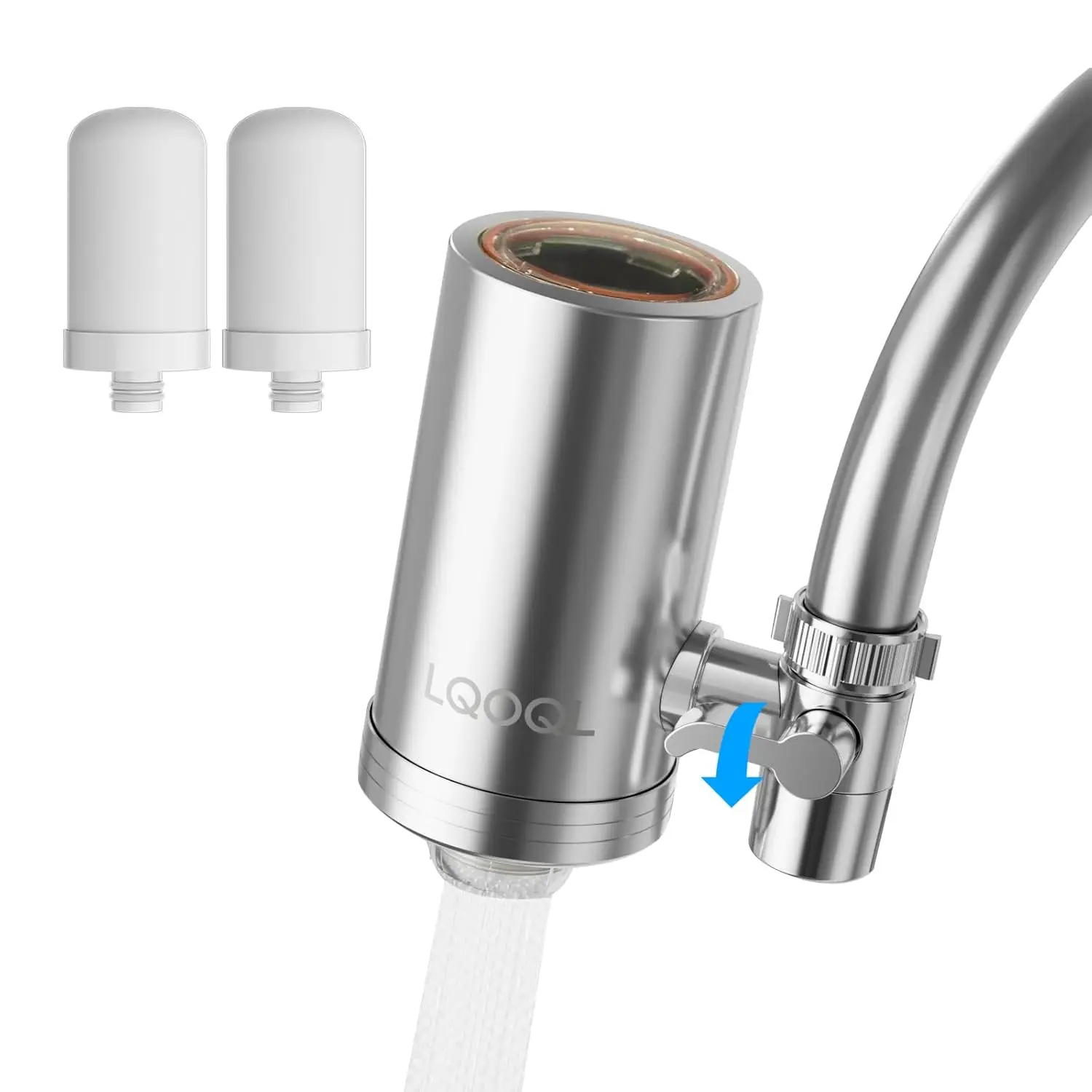 

Sink Water Filter, 304 Stainless Steel, Removes PFAS, Lead, Chlorine, Microplastics, 350-Gallon Capacity, Kitchen & Bathroom Use