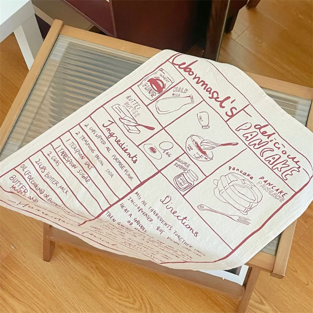 

Korean Style Table Napkin Cloth Vintage French Printing Kitchen Desktop Mat Cotton English Letter Wall Tapestry Party Decoration