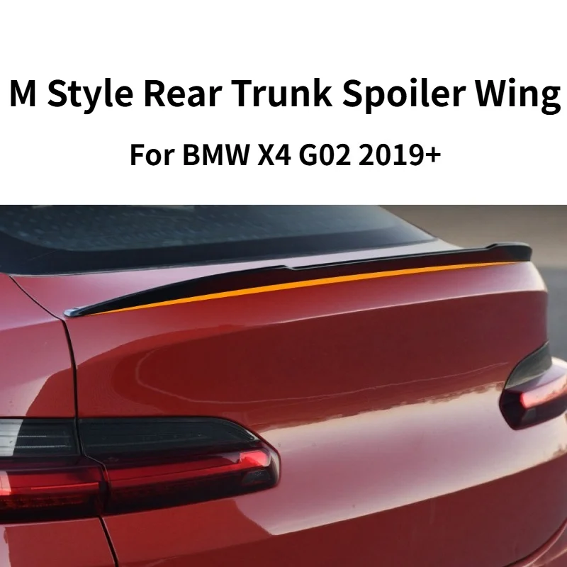 

M Style Rear Trunk Tail Wing Spoiler Fits BMW X4 G02 2019+ Rear Diffuser Lip Exterior Modified Auto Replacement Decor Trim Parts