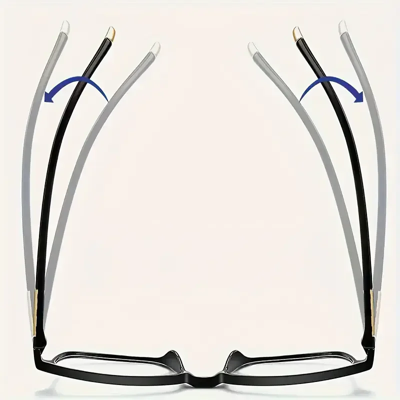 2 Stück klassische quadratische, blaues Licht blockierende Lesebrille, bequeme und stilvolle Presbyopie-Brille für Männer und Frauen – Detail 4