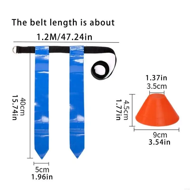 

K8GE Flags Football Set Adjustable Flags Football Belts Touchdown Training Flags Belts for Youth, Kids and Adults Easy to Use