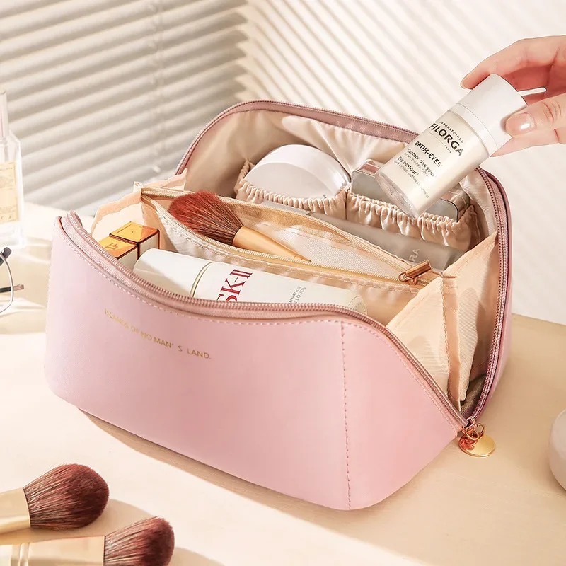 Large Capacity Makeup Bag Portable Travel Organizer for Cosmetics Toiletries