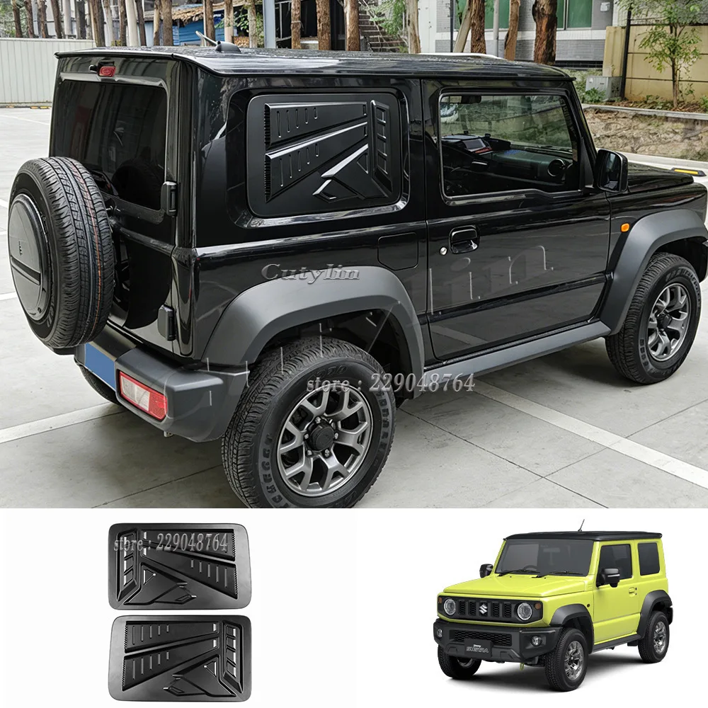 For Suzuki Jimny Nomade 2025 2026 ABS Black Matte 3door 5 door Rear Side Window Louver Shutter Cover Air Vent Decor Trim styLing