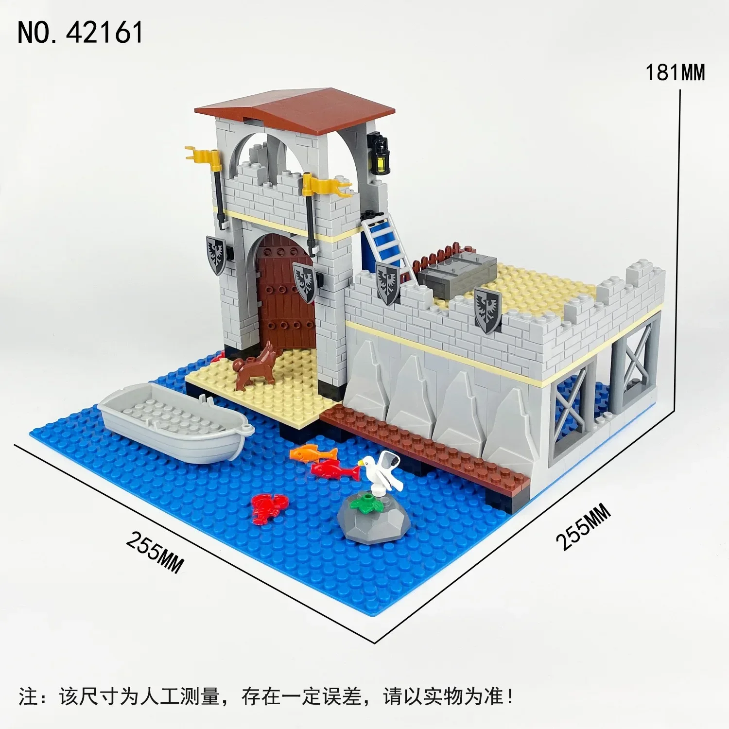 Awesome Creativity Medieval Water Castle Military Bunker Wall Model MOC DIY ​Building Blocks Bricks Enlightenment Toys For Kids