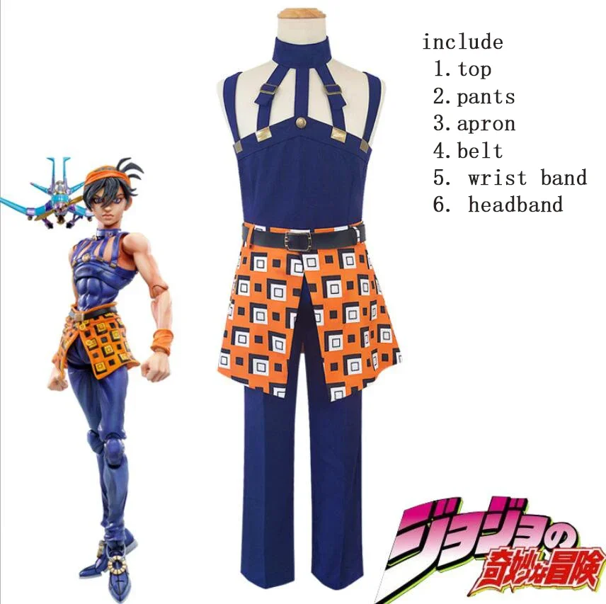 

Anime JoJo's Bizarre Adventure Cosplay Costume Ghira Narancia Uniforms Men Cosplay Outfit Halloween Costume