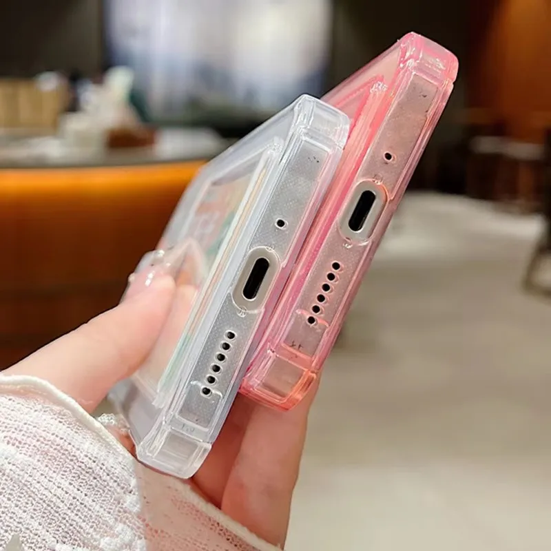 Luxuriöse transparente Kartenfach-Handyhülle für XiaoMi Redmi 13C 14C 15C 4G Note 12 13 14 15 Pro Plus 5G, durchsichtige Wallet-Rückabdeckung – Detail 5