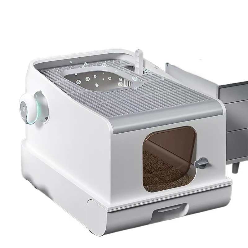 

Fully enclosed cat litter box oversized drawer