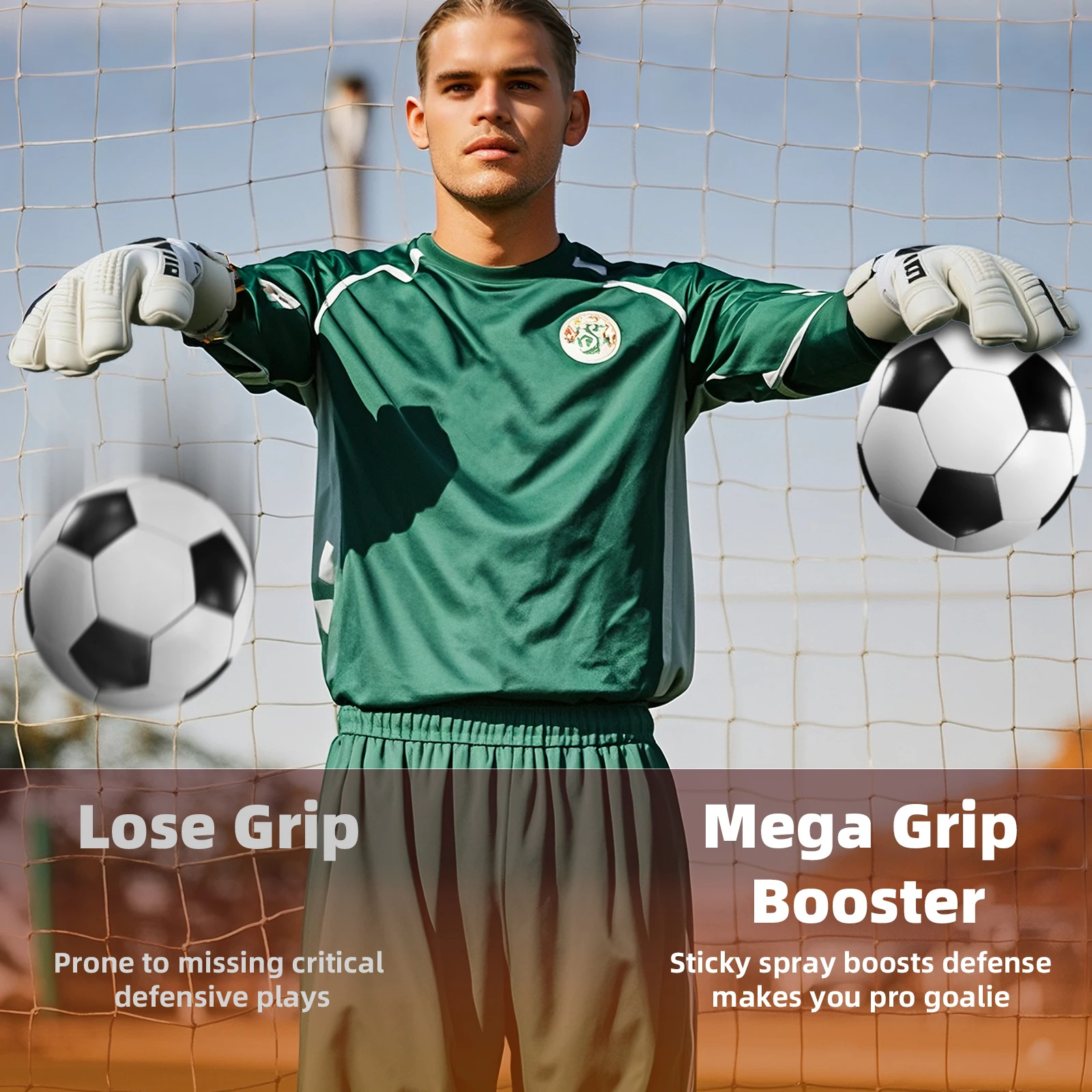 Paket Semprotan Sarung Tangan Kiper, Semprotan Pegangan Tahan Beku + Semprotan Pegangan Tahan Beku Cepat Kering + Semprotan Pencuci & Perawatan Sarung Tangan