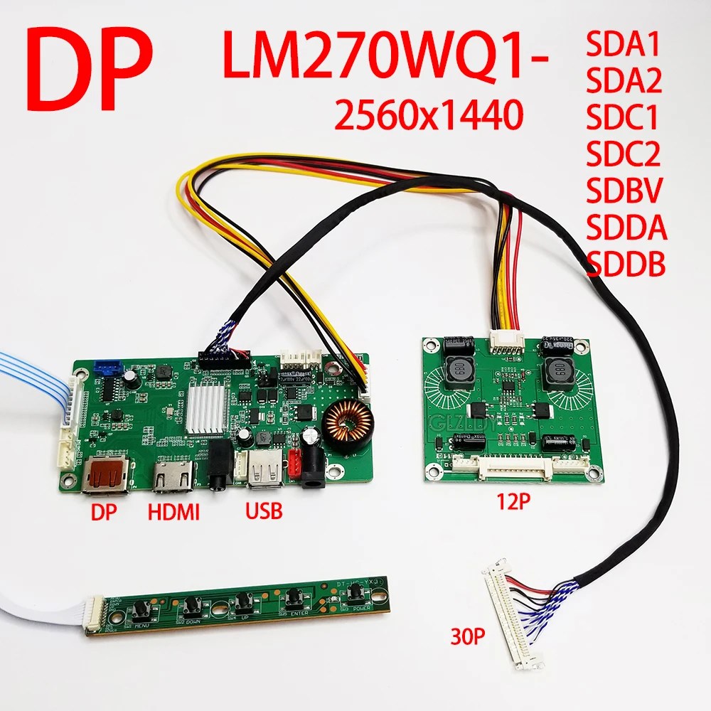 Kit For iMac 2009 2010 2011 A1312 27inch LM270WQ1-SDA1 SDA2 SDC1 SDC2 LCD Screen Driver Board DIY Monitor Control DP eDP 30Pin