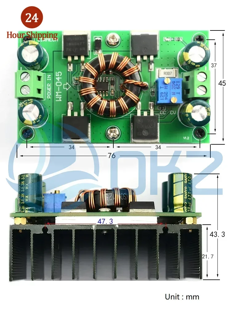 DC-DC Max 10A 300W Automatic Step Up Step Down Boost Buck Converter 5V-30V to 1.25-30V Power Supply Module Board For arduino