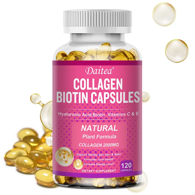 Collagen & Biotin Vitamin C E Hyaluronic Acid - Collagen Supplement for Men & Women - For Healthy Nails, Skin, Hair & Joints