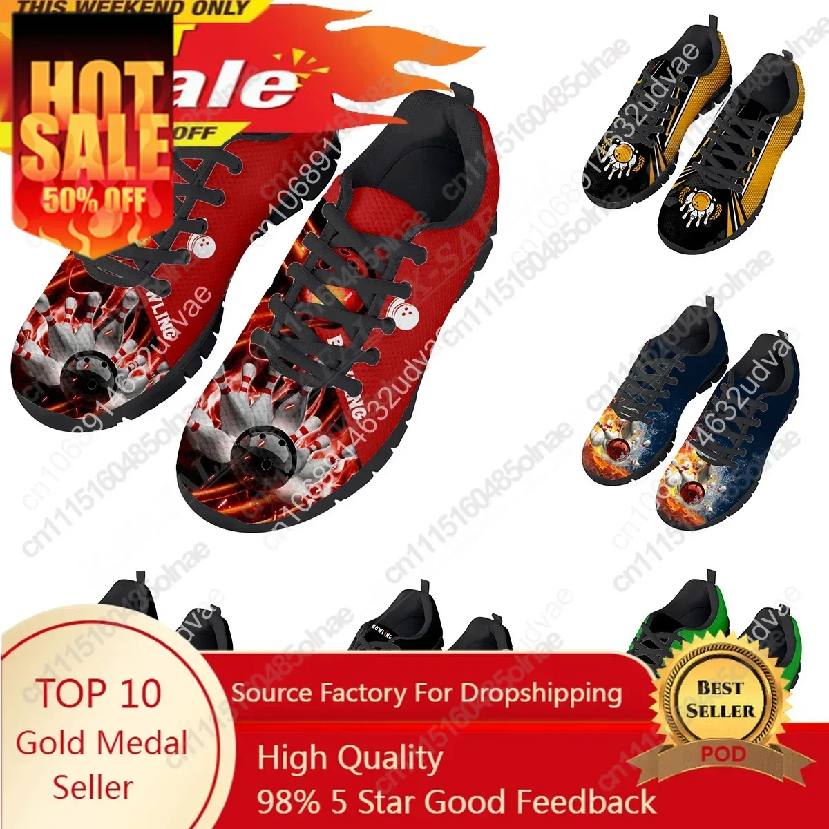 Bowling Player Club Print Men's Casual Basic Daily Shoes Breathable Lightweiht Mesh Lace Up Sneakers Men Woman Sport Shoes-1