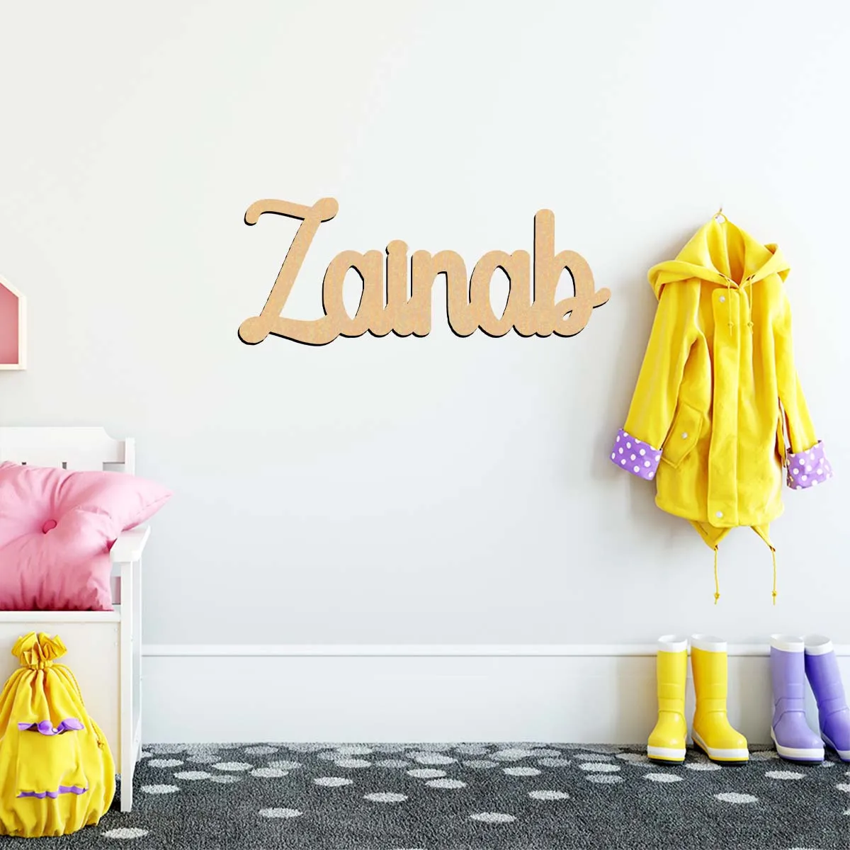 1pc Funny zainab example Customized Letter Laser-Cut Sign Wooden Sign Wooden Plaque Unfinished Wood for Painting or Glittering