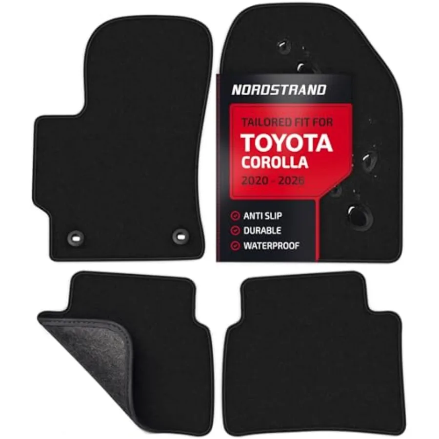 

Коврики для Toyota Corolla 2020-2026 - Индивидуальная 3D-подгонка - Комплект для 1-го и 2-го рядов - Резиновая противоскользящая основа