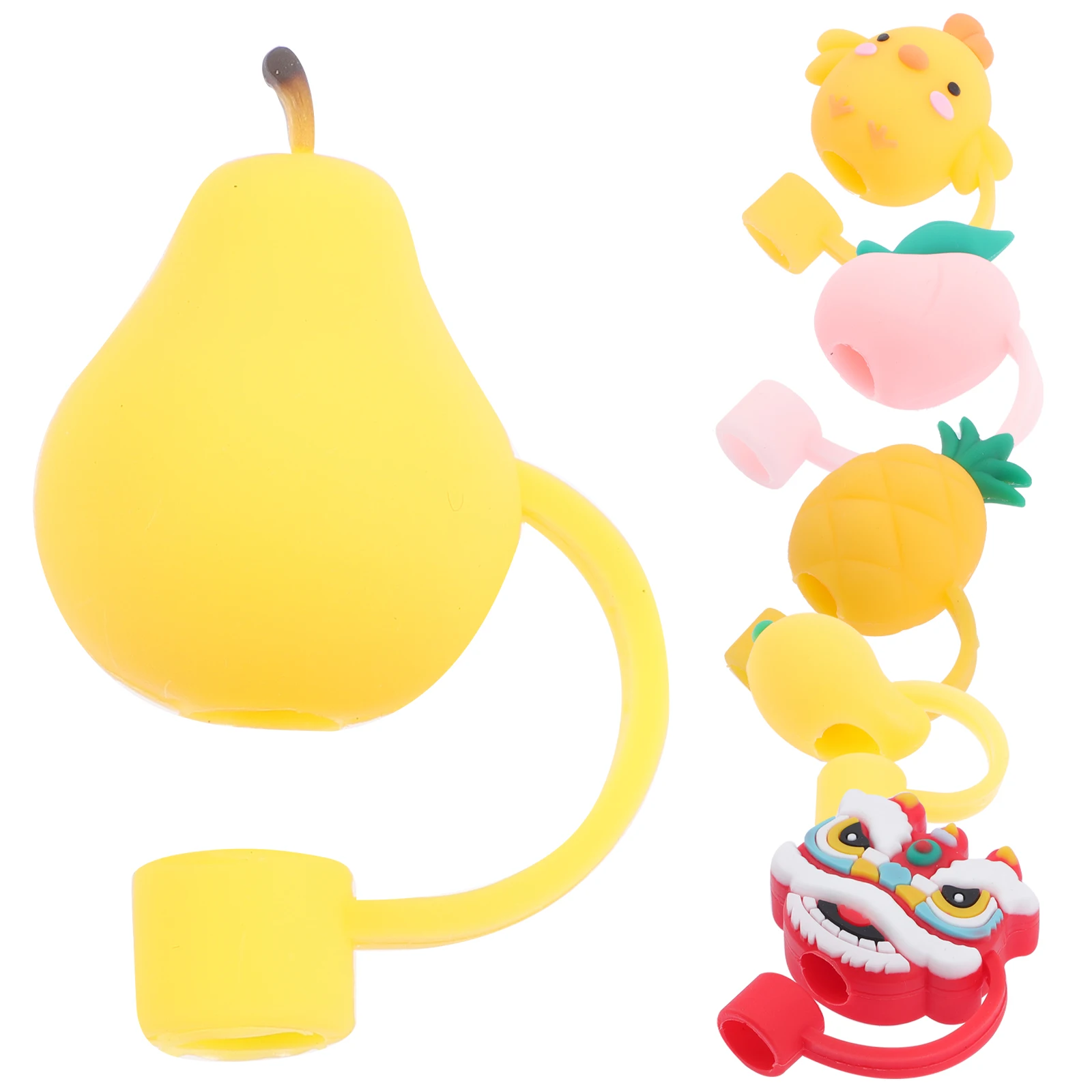 

6Pcs Cute Straw Cover Caps Premium Material Protective Straw Tips Reusable for Party Picnic Reusable Straws Covers,