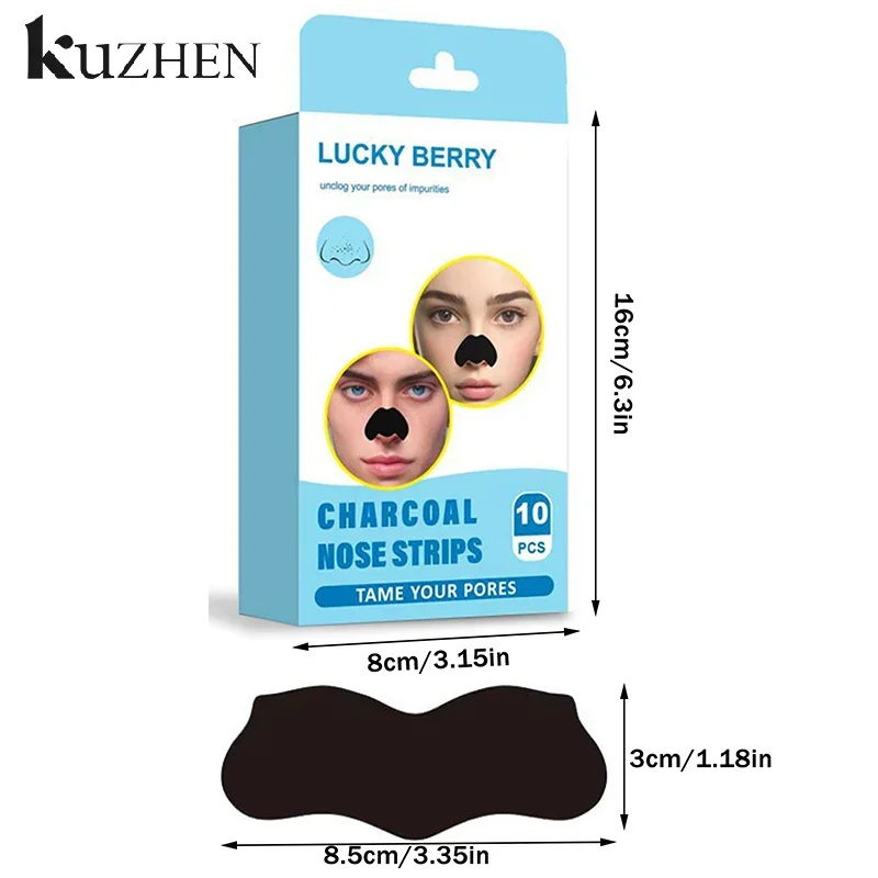 10 Pcs Bamboo Charcoal Blackhead Removal Nose Mask Deep Cleaning Pore Acne Strips Nose Care Patch Smooth Skin Beauty Tool