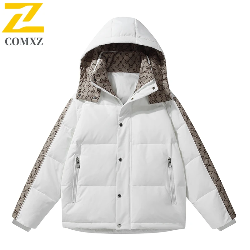 

Mens Winter Down Jacket Original Design 90 White Duck Down Short Puffer Coat Warm Windproof Cold Weather Outdoor Thermal Wear
