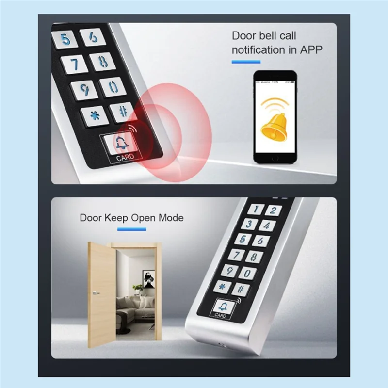 B68A WIFI Keypad For Access Control With Tuya App Remote Unlock IP66 Waterproof RFID EM Card 10000User Interlock Low Power
