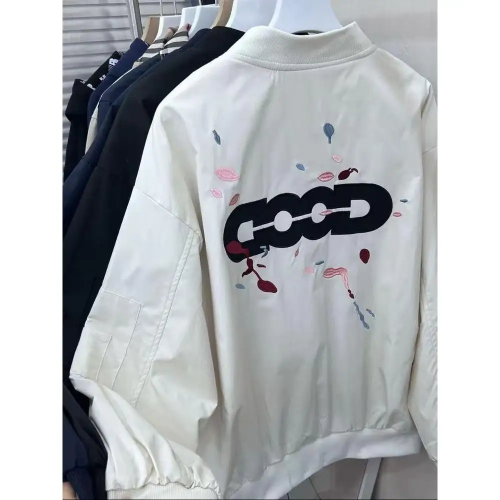 

Легкая бейсбольная одежда Jaet с вышивкой, свободная посадка, модная верхняя одежда для мужчин и женщин в осеннем сезон