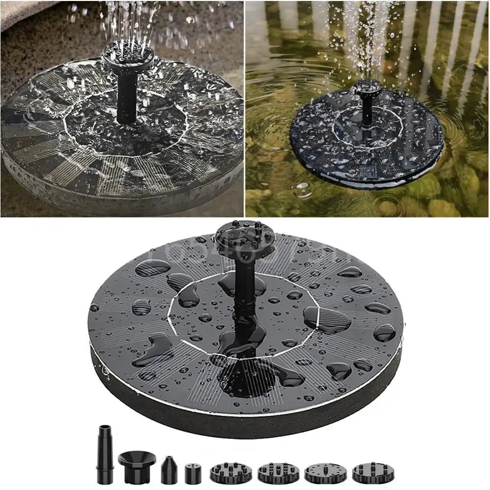 Bomba de fuente de agua flotante con energía Solar, 1,5 W/2,5 W, con 6 boquillas, 200L/H/220L/H, para estanques de jardín, piscina, pecera, acuario