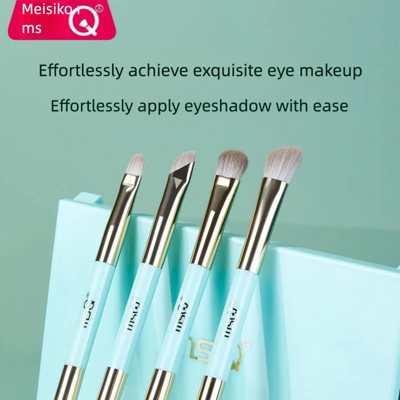 MSQ/ 4-piece Yuya Eyeshadow Brush Set: Eye Smudging Detail Brush, Nose Shadow Eyeliner, Double-headed Makeup Brush