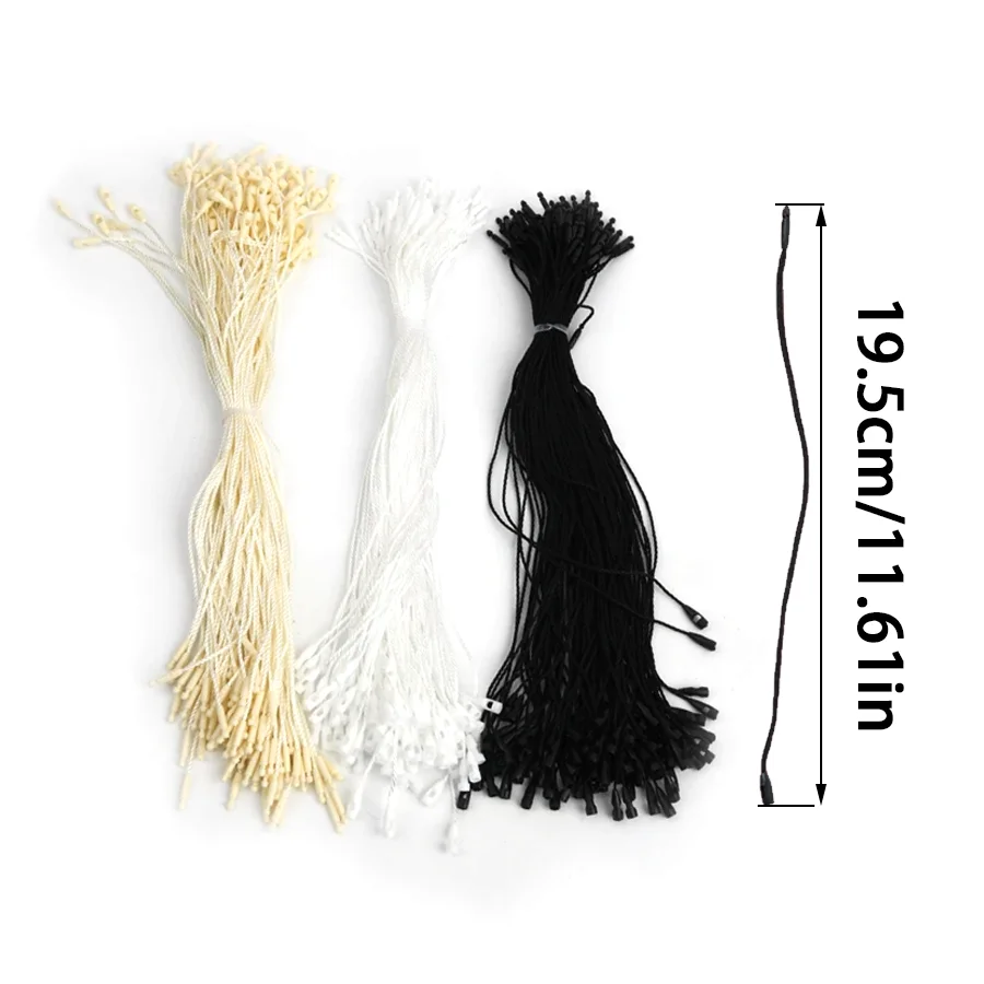 100pcs Hangtag Cord for Clothing Label Luggage Accessories Polyester Tag Ropes Bullet Heads Buckle Rope Gift Packaging Decor XJM