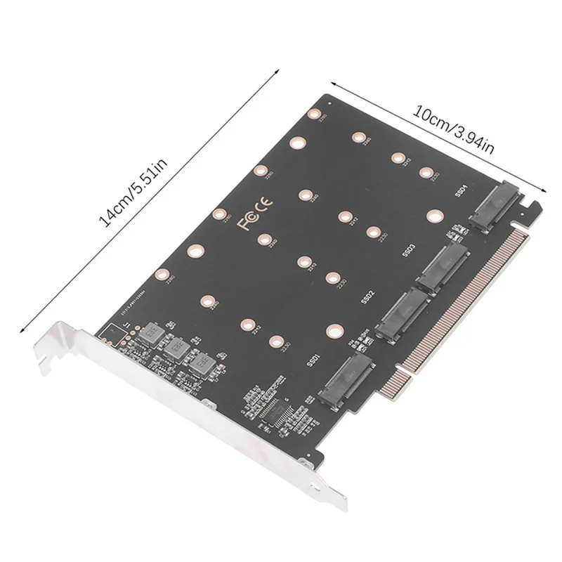 Superior-Nvme M.2 NGFF SSD Adaptador Split Card Pcie 4.0 5.0 X16 para 4 portas conforme mostrado Adaptador portátil conveniente multifuncional