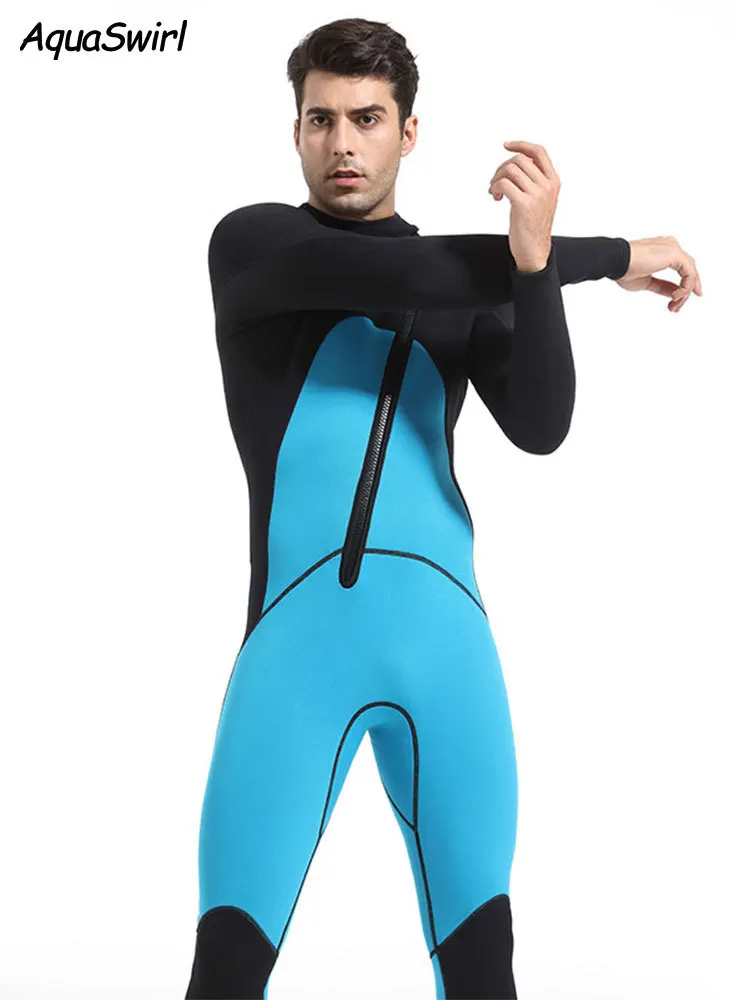 3mm Men\'s Scuba Dive Suit Neoprene Swimsuit Front Zip Wetsuit Keep Warm Diving Surfing Snorkeling Kayaking Full Body Swimwear