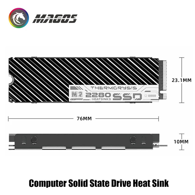 M2 SSD Heatsink M2 2280 Solid State Hard Disk Aluminum Cooler with 4X Thermal Pads PS5 Desktop Computer NGFF NVME,VC006