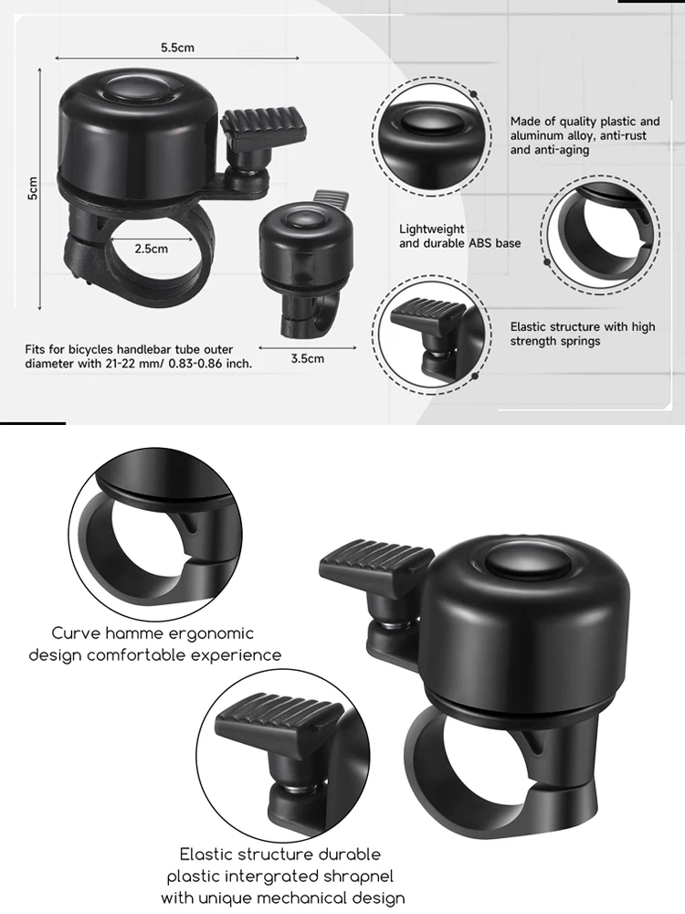AliExpress NONE Bicycle Safety Warning Horn Bicycle Bell Aluminum Alloy Bicycle Handlebar Handle Bell Ring Suitable For Road Mountain Bikes