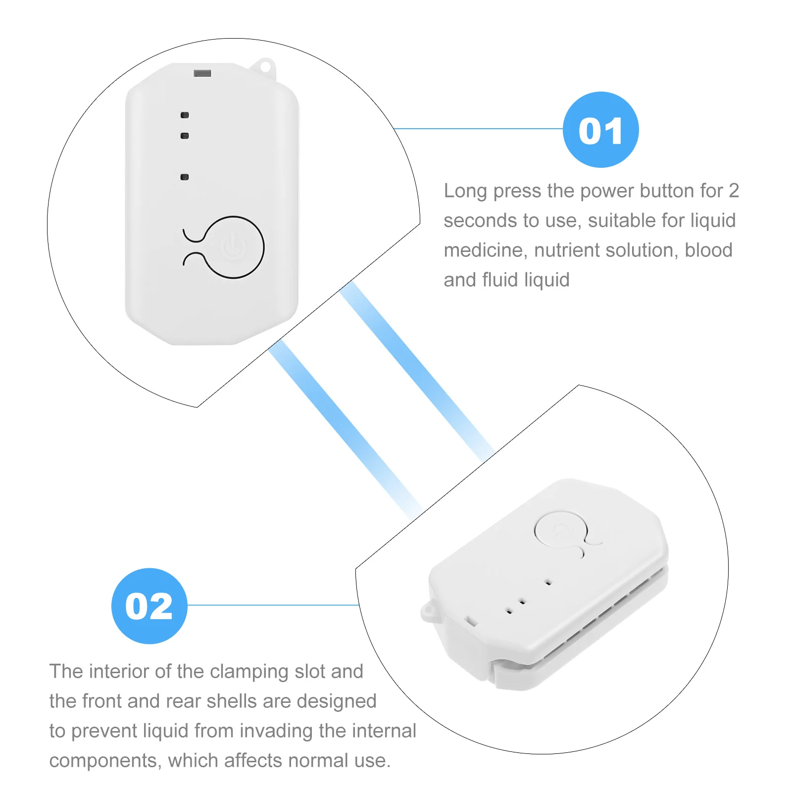 

6pcs ABS Charging Infusion Reminder Portable Alarm Timer Extended Hospital Safe Standby Lasting 6 Minute Charge
