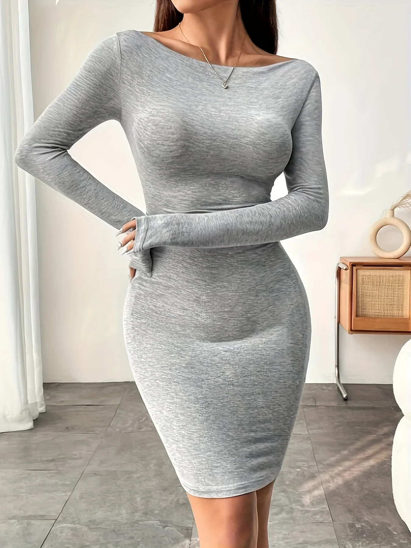 Solid color Sexy Bodycon Dress New Summer Spring Long Sleeve sexy pencil Dresses mini slim dress Women Streetwear - Image 3